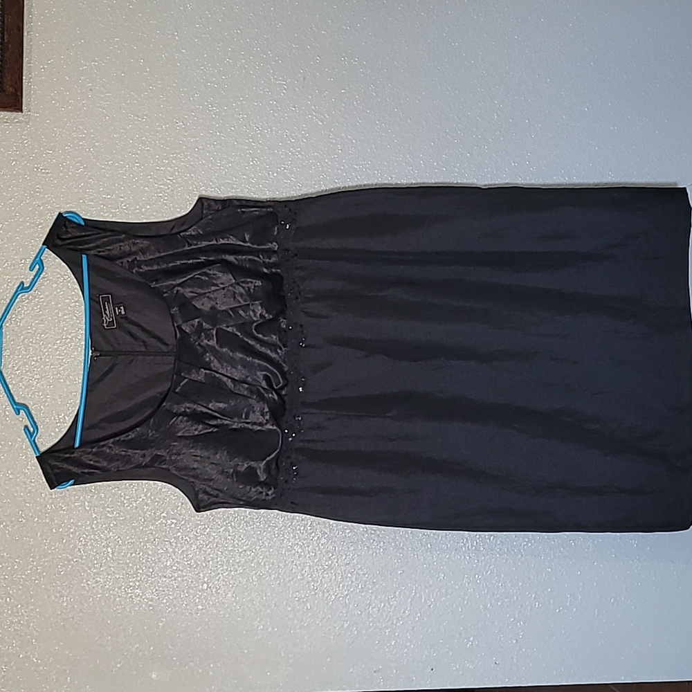 dressbarn Black Ruched Sheath Mini Dress